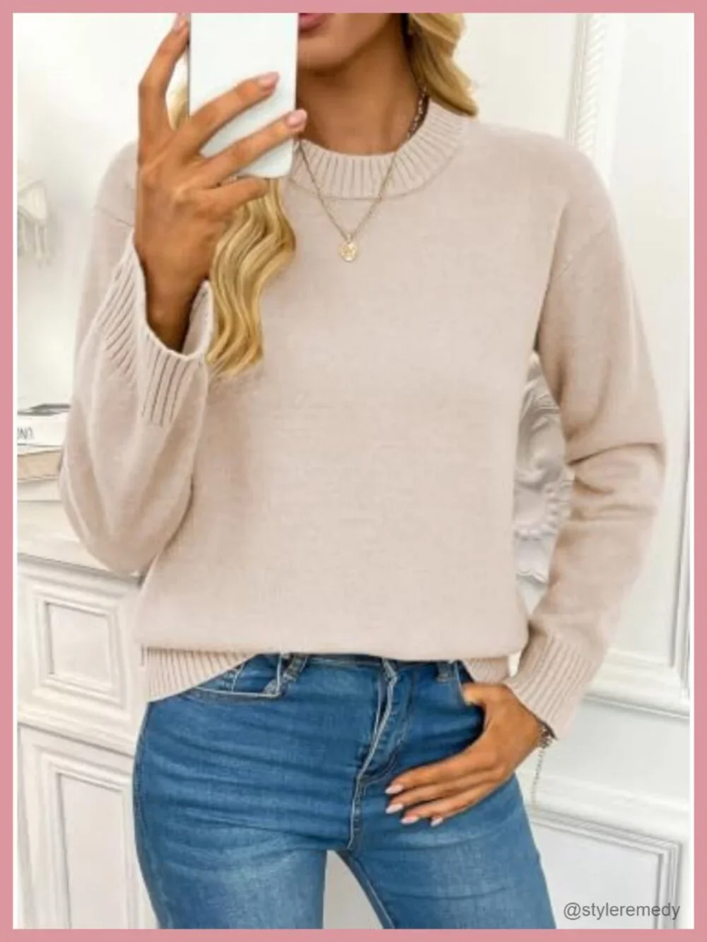 Womens Oversized Mock Neck Knit Pullover Sweater Long Sleeve Batwing